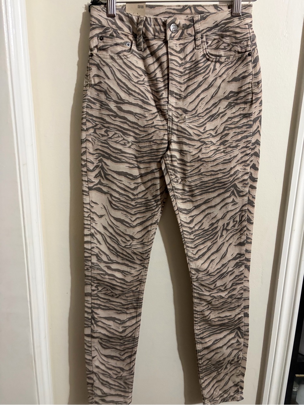 Ksubi Beige and Brown Tiger-Print Slim Chinos